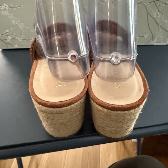 Jack Rogers Suede Flip Flop Platform Classic Jute Espadrille Wedge Sandals 8 New - Picture 4 of 8